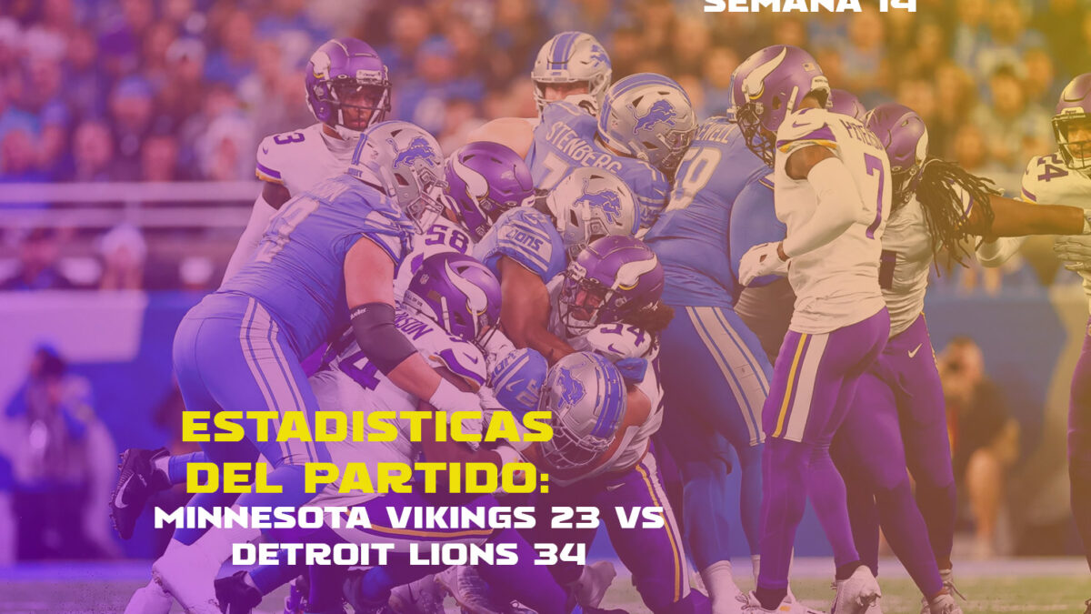 Estadisticas del partido: Minnesota Vikings vs Detroit Lions