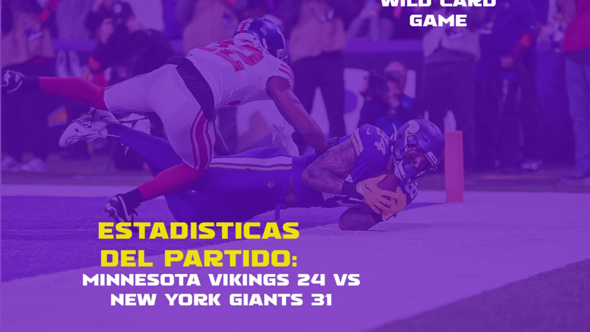 Estadisticas del partido: New York Giants 31, Minnesota Vikings 24