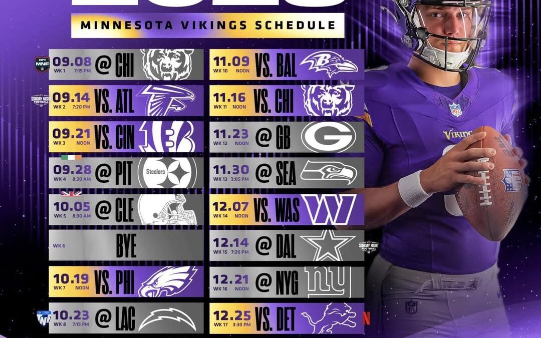 El calendario de los Minnesota Vikings 2025-26
