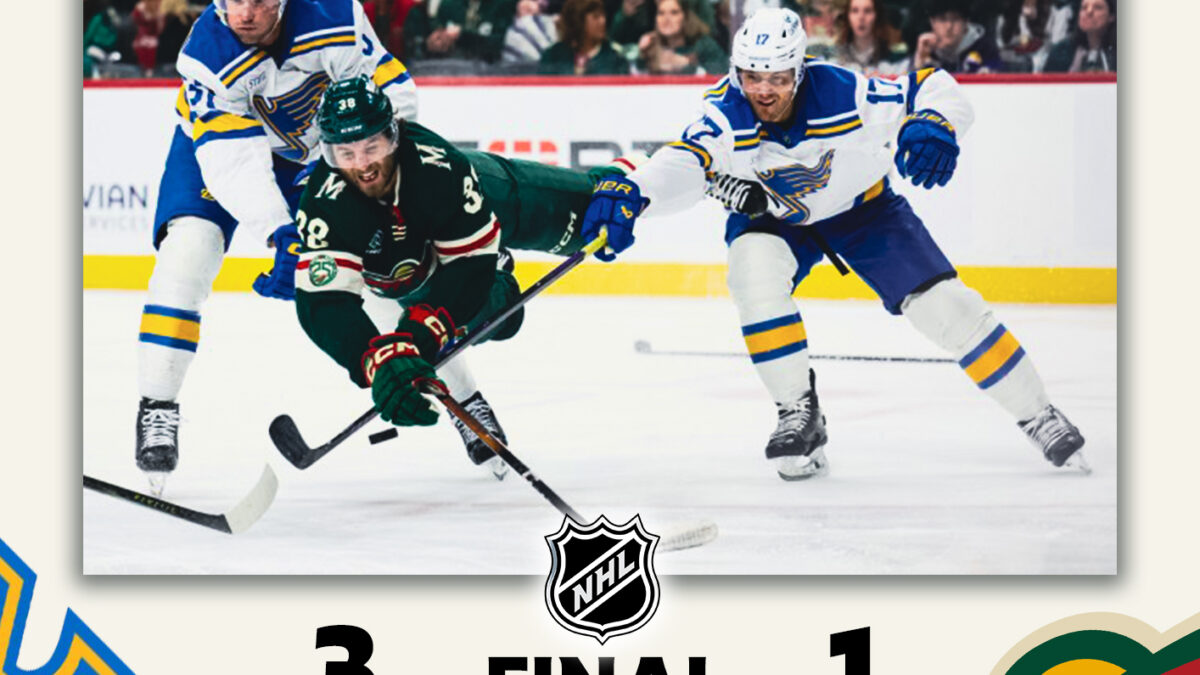 Blues Frena la Racha de Derrotas como Visitante con Victoria de 3-1 Sobre el Wild