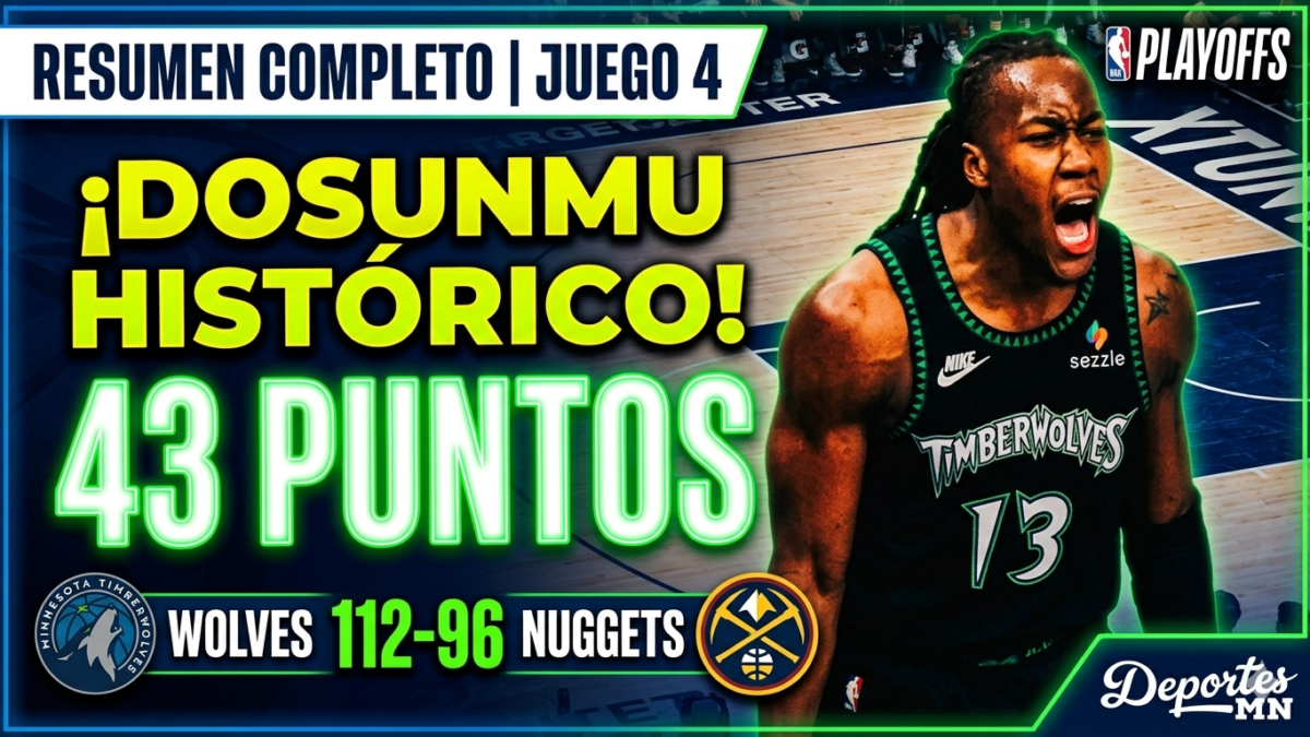 ▶️VIDEO RESUMEN DEL JUEGO 4: Los Timberwolves acorralan a Denver con una actuación histórica y acarician la clasificación (112-96)