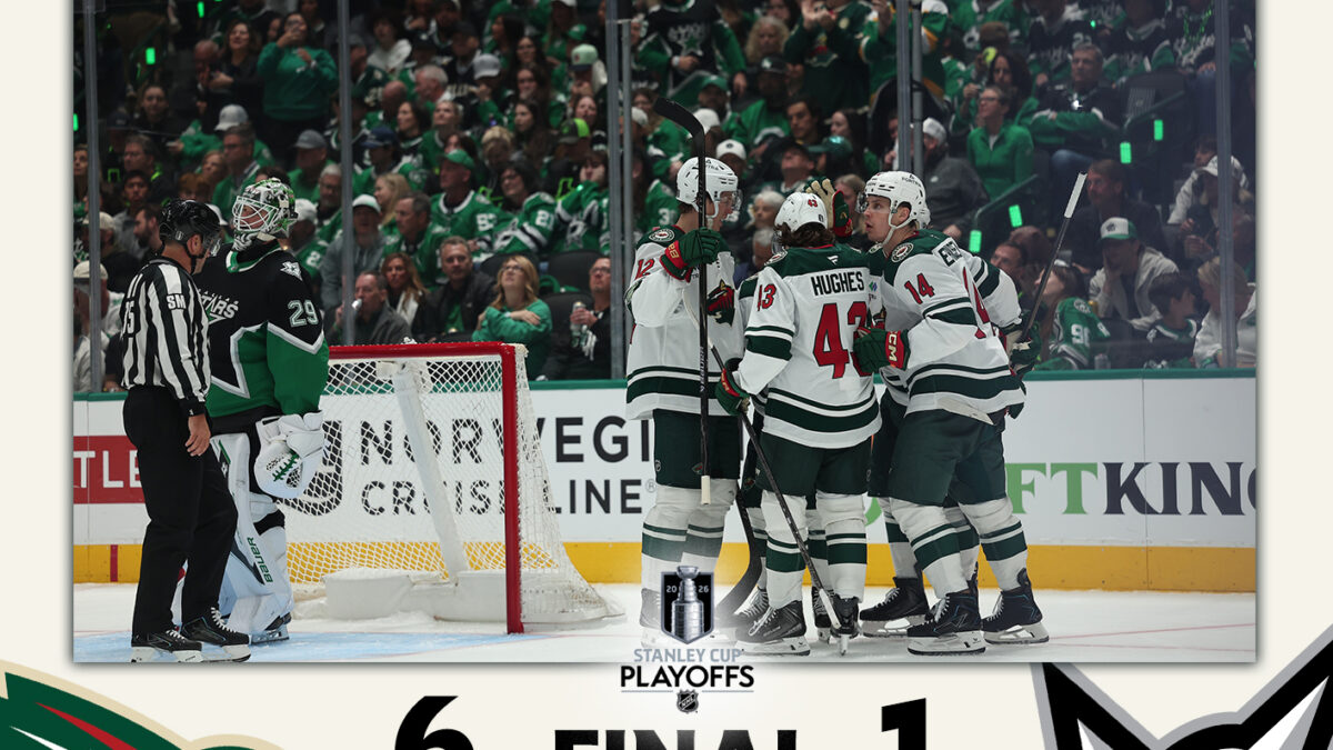 El Wild da un golpe de autoridad: Crónica de la goleada 6-1 sobre los Stars en el Juego 1
