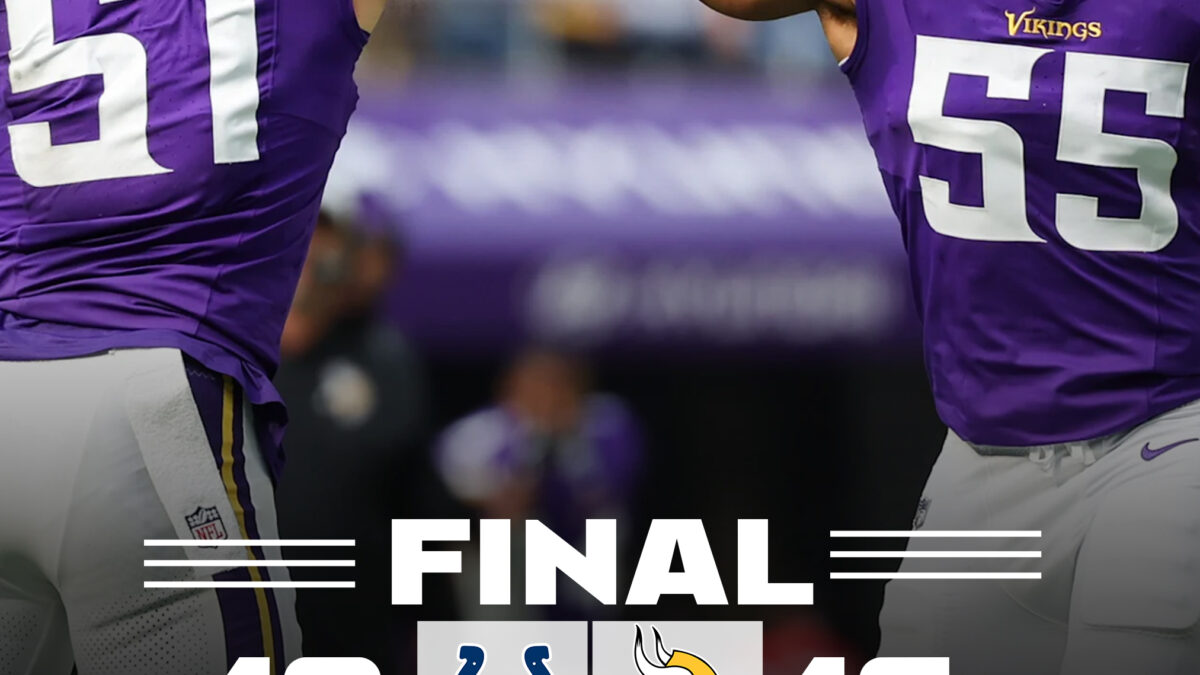 Los Vikings remontan ante los Colts y mantienen el invicto con una victoria de 16-10